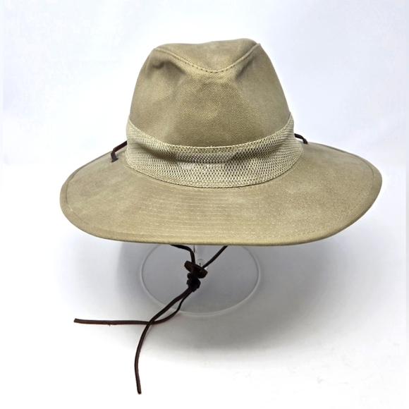WRANGLER KHAKI 100% COTTON CAMVAS OUTDOOR OUTBACK HAT CAP MESH SIDES MEN XL - Picture 1 of 13